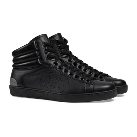 gucci ace high top black|high top Gucci sneakers black.